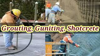 Difference between Grouting Guniting and Shotcrete  Civil Engineering  Shiwani Jha [upl. by Ahsimac]