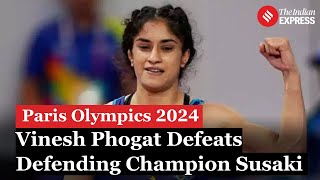 Vinesh Phogat Defeats Defending Champion Yui Susaki  Paris Olympics 2024 [upl. by Cath671]