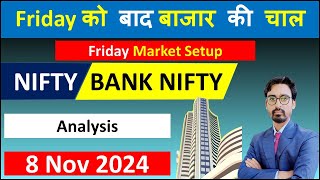 08 Nov 2024  Friday Market Prediction 🟢Tomorrow Market Prediction 🟢 Nifty and Bank nifty Analysis [upl. by Anahsohs374]