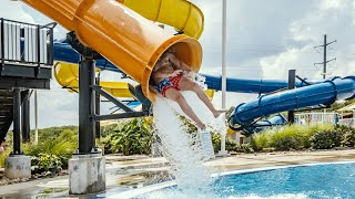 Insane Drop Water Slide in Texas  Chisholm Aquatic Center [upl. by Iteerp]