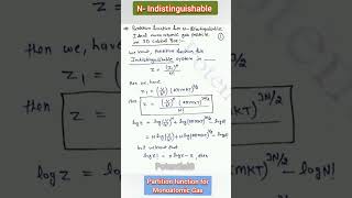 Indistinguishable Monoatomic Partition function CSIR NET [upl. by Ainafets]