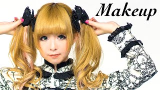 Kawaii GOTHIC LOLITA Makeup Tutorial by Japanese model MOCO [upl. by Cartie]