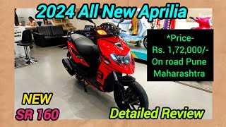 2024 All New Aprilia  SR 160 🔥  Detailed Review 😊 [upl. by Thornburg]