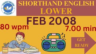 Feb 2008 English Junior  80 wpm  February 2008 Shorthand English Junior [upl. by Noemi]