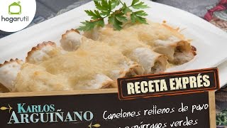 Receta Exprés Canelones rellenos de pavo y espárragos verdes [upl. by Moise215]