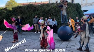 Desfile mercado medieval 2024 Vitoria gasteiz España medieval desfile [upl. by Adekam]