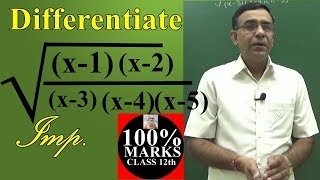 Class 12 Maths Differentiate root x1x2x3x4x5 Important Questions CBSE 2019 Q7 [upl. by Taggart]