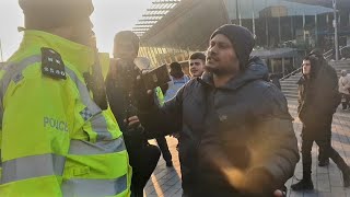 Muslim dawah harass Christians police comes [upl. by Ynatsyd514]