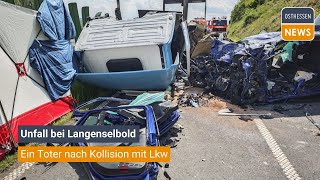 LANGENSELBOLD Ein Toter nach Kollision mit Lkw [upl. by Willcox]