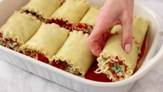 Spinach Artichoke Lasagna Roll Ups [upl. by Yorgo99]