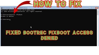 How to Fixed Bootrec fixboot Access is Denied Access is denied Windows 10 Easy [upl. by Leinehtan]