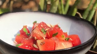 How to use aloevera aloevera watermelon n basil salad Immunity booster n heat resistance recipe [upl. by Camile]