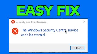 The Windows Security Center service cant be started in Windows 11  How To Fix [upl. by Ozmo157]