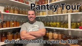 Pantry Tour  Storing shelf stable food all winter for 130 [upl. by Goodhen]