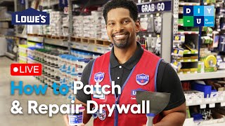 How to Patch and Repair Drywall  DIYU by Lowes [upl. by Eelynnhoj354]