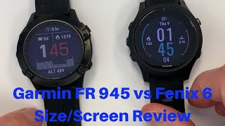 Garmin Forerunner 945 vs Fenix 6 Pro SizeScreen Review for CrossFitHIIT Training FitGearHuntercom [upl. by Ahseuqal]