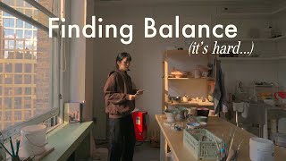 Finding WorkLife Balance as an Artist 🍐 nyc studio VLOG [upl. by Berman]