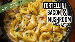 Tortellini Alla Panna with Bacon Mushroom in a cream sauce [upl. by Busby351]