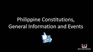 Civil Service Exam Reviewer Philippine Constitution General Information and Events [upl. by Ssegrub]