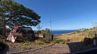 Antenna timelapse  raising up the 1 element quad [upl. by Intruoc]