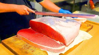 100000000 giant bluefin tuna cutting luxurious sashimi  巨大黑鮪魚金三角  Taiwanese Food [upl. by Washburn417]