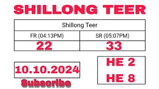 Shillong Teer Dt 10102024 Zorgeously [upl. by Hgeilyak492]