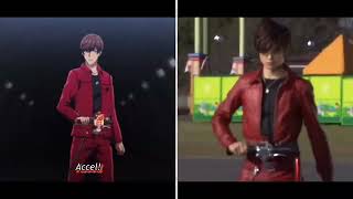 Kamen rider Accel Tv Show vs Anime [upl. by Saidnac]