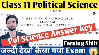 class 11 pol science mid term paper solved paper 2024 Evening Shift 😱class 11 pol science answer key [upl. by Talanian234]