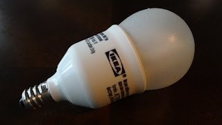 IKEA 7watt mini globe CFL light bulb [upl. by Ranie]