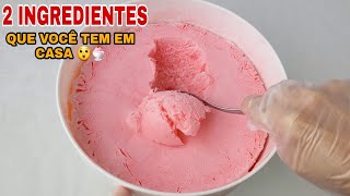 SORVETE CASEIRO com 2 INGREDIENTES SEM GELATINA RENDE MUITO🍨😋 [upl. by Ennyrb]