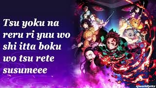 Demon Slayer Opening 1 Lyrics GurengeLISA kjworldlyrics [upl. by Maxie]