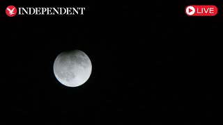 Live Harvest supermoon partial eclipse over Caracas [upl. by Secnarfyram774]