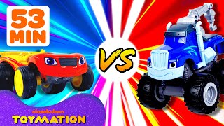 Race Car Blaze vs Pirate Crusher Compilation  Blaze and the Monster Machines Toys  Toymation [upl. by Pace962]