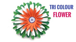 Tri Colour Flower for Republic amp Independence Day  DIY Tutorial by Nature Folds  101 [upl. by Raymonds689]