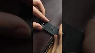 Making Handle for Zipper Tote Bag FREE PATTERN Leather Craft leathercraft diy handmade [upl. by Yde]