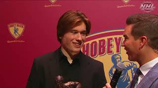 Macklin Celebrini Talks Winning Hobey Baker Award [upl. by Odelle]