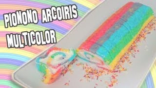 ✔ Recetas de Cocina  Como Hacer Pionono Arcoiris Multicolor  Rainbow roll [upl. by Mcculloch948]