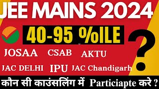 Jee Mains 45 से 95 Percentile कौन से काउंसलिंग में Participate करे  All 25 Counselling covered [upl. by Hansen]