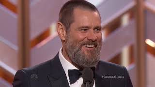 Jim Carrey Speech At The Golden Globe Awards 2016 HDTV [upl. by Oigroeg]