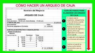 Cómo hacer un ARQUEO DE CAJA  Asientos contables por Ajuste [upl. by Revlis]