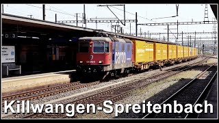 Personen und Güterzugsichtungen beim Bahnhof KillwangenSpreitenbach [upl. by Akilegna]