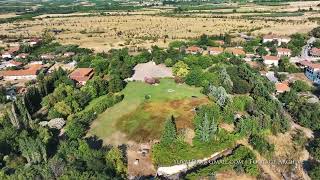 The Royal Macedonian Tombs at Vergina  Macedonia Greece Aerial [upl. by Neersin]