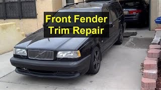 Front fender trim removal repair and installation Volvo 850 [upl. by Gine246]