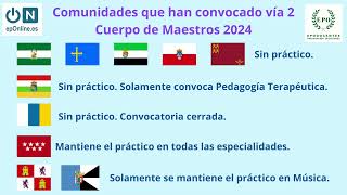 ¿Qué CCAA tienen que presentar supuesto práctico en las oposiciones de magisterio 2024 [upl. by Siednarb]