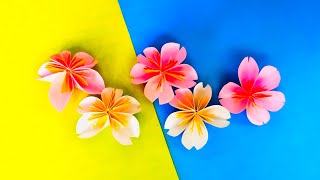 How to Make Paper Cherry Blossom Flower  Simple and Easy Paper Flower Making Ideas [upl. by Harim]