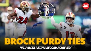 quotBrock Purdy Ties Russell Wilson NFL Passer Rating Record Achievedquot [upl. by Dayle625]