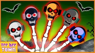 Skeleton Finger Family Song  Spooky Scary Skeleton Songs For Kids  Teehee Town [upl. by Lubow278]