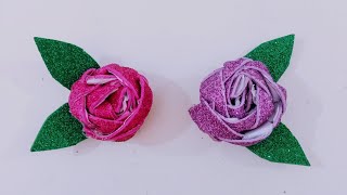 How To Make Rose 🌹💐 Flowers with Foam Sheets ❤️ [upl. by Denn]