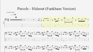 Parcels  Hideout Bass Tabs Funkhaus Version [upl. by Goldy]