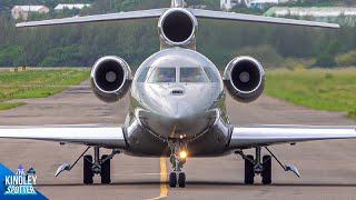 4K SUPER CLOSEUP with BIG BizJets in Bermuda  Arrivals amp Takeoffs  G650 FA8X Global 7500 [upl. by Ria]